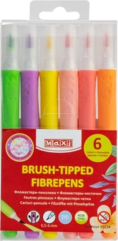 Фломастери-пензлики 6кол BRUSH-TIPPED Jumbo пастель MAXI
