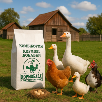 Комбікорм для курчат, каченят, гусенят відгодівля КОРМОБАЗА упаковка 25кг