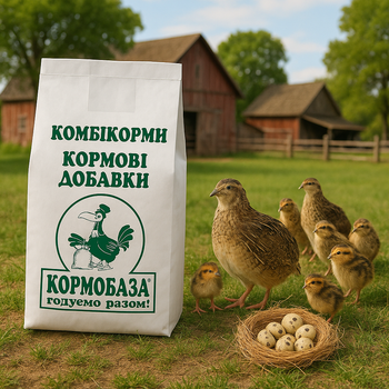 Комбікорм для перепілок яєчних порід КОРМОБАЗА упаковка 25кг