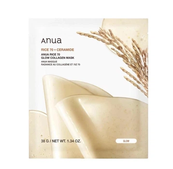 Колагенова маска для сяйва шкіри обличчя Anua Rice 70 Glow Collagen Mask 38g