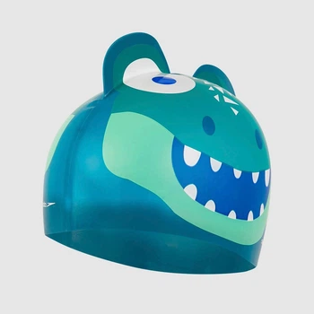 Шапка для плавания Speedo CROC PRT CHARACTER CAP IU зеленый Дит OSFM