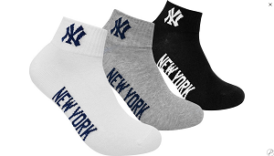 Носки New York Yankees 3 pk Quarter черный, белый, серый Унисекс 43-46