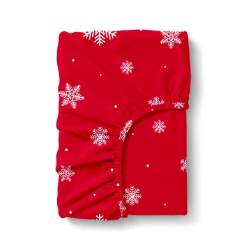 Простынь на резинке Cosas SNOWFLAKES CRANBERRY Фланель 160х200х20 (4822052475737)