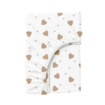 Простынь на резинке Cosas BEIGE HEARTS Ранфорс 140х200х20 (4822052397886)