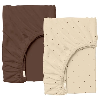 Набор простыней на резинке Cosas COCOA BEIGE ранфорс 180x 200x20 2 шт (4822052405642)