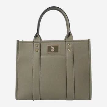 Сумка шопер жіноча зі штучної шкіри U.S. Polo Assn 537359055 Зелена (1159850009)