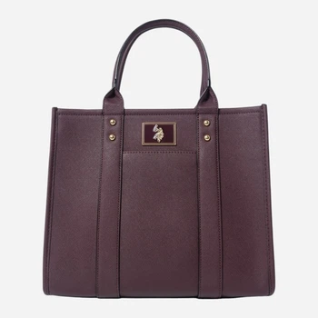 Сумка шоппер женская из искусственной кожи U.S. Polo Assn 582109510 Бордовая (1159850013)