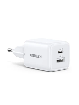 Сетевое зарядное устройство UGREEN X514 USB-C/USB-A 20W QC3.0 PD3.0 GaN Fast Charger White (65006)
