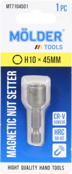 Насадка для отвертки H10 45мм. (Molder Tools) для кровельных саморезов (бита) MT7104501