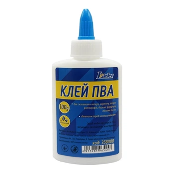 Клей канцелярский ПВА Leader 358000 колпачок-дозатор, 100 грамм