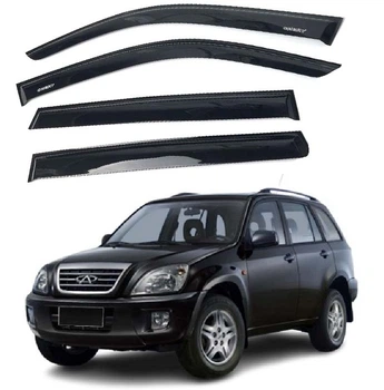 Дефлектори вікон вітровики для Chery Tiggo 2005-2010 Скотч 3M Voron Glass