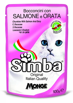 Вологий корм для котів SIMBA Cat Wet лосось та рибка дорі 100 г (70009379)