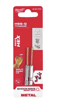 Сверло по металлу Milwaukee RedHEX HSS-G TiN 2,0 мм (2 шт.)