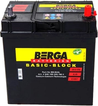 Автомобильный аккумулятор BERGA Basic-Block 45А Ев Тонкая клема (-/+) ASIA (330EN) (545155033)