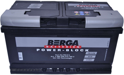 Автомобильный аккумулятор BERGA Power Block 80АН Ев (-/+) (740EN) (580406074)