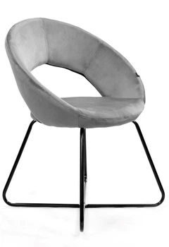 Крісло HOMLA JARED оксамит 51 x 47.5 x 90 см сірий з чорними ніжками (5904183849799)