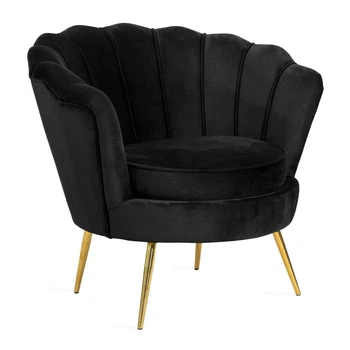 Крісло HOMLA SHELLY оксамит 82 x 74 x 76 см Чорний (5902869978573)