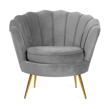 Крісло HOMLA SHELLY оксамит 82 x 74 x 76 см Сірий (5902869968741)