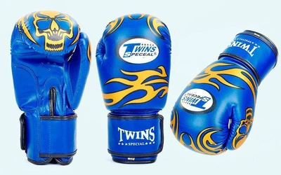Перчатки боксерские Twins MA-5435-B синий вес 10oz