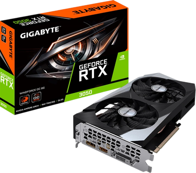Видеокарта GeForce RTX 3050 8GB Gigabyte WindForce OC V2 (GV-N3050WF2OCV2-8GD)