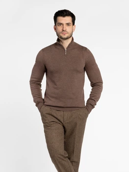 Светр чоловічий коричневий бавовняний Arber Zipper-neck J N-AVT-133 XL зріст 5 коричневий (M10.50.38.531)