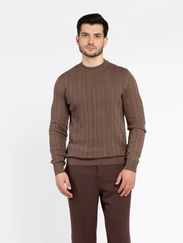 Светр чоловічий коричневий з додаванням вовни Arber Crew-neck AKS-M-04 M зріст 4 коричневий (M10.39.38.531)