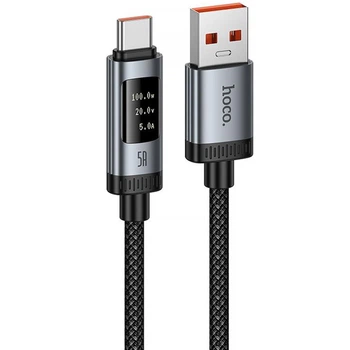 Дата кабель HOCO U148 Lord with display USB to Type-C 100W (1.2m) (Black) (243539)