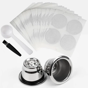 Многоразовая капсула для кофеварки Nespresso с одноразовыми крышками (50 шт в комплекте) Cafilas