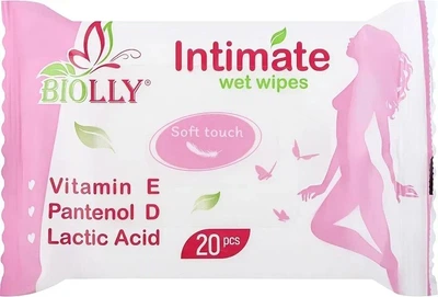 Вологі серветки для інтимної гігієни Biolly Intimate 20 шт.