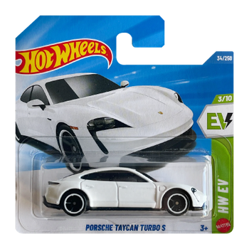 Машинка Базова Hot Wheels Porsche Taycan Turbo S EV 1:64 JJJ05 White