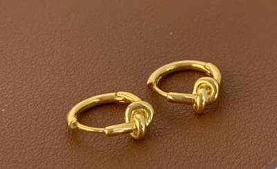 Сережки "Вузлики" в золотому кольорі