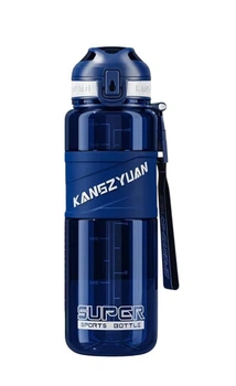 Спортивна пляшка KANGZYUAN 1000 мл (1 л) — Синя Tritan BPA-free, ударостійка еко-пляшка з фільтром та ремінцем