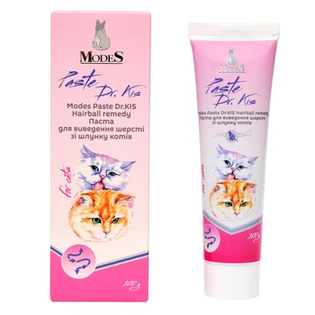 Паста Др. КИС Хеирболл (Paste Dr.KIS Hairball remedy) для выведения шерсти из желудка кошек 100 г, MODES