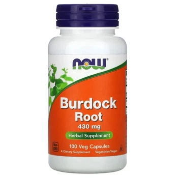 Корінь лопуха, Burdock Root, Now Foods, 430 мг, 100 вегетаріанських капсул