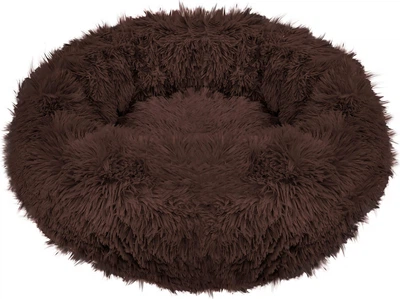 Лежак для собак та котів Springos плюшевий 90 см Коричневий PA0144 (5907719411903)