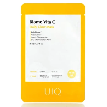 Освежающая тканевая маска с витамином C UIQ Biome Vita C Daily Glow Mask 1 шт- 20 мл