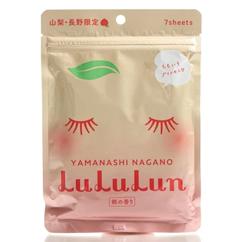 Тканевая маска для цвета лица Персик LULULUN Premium Face Mask Peach YAMANASHI NAGANO 7 шт