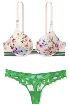 Комплект Victoria’s Secret push up Зелений з різнобарвним 34D-S