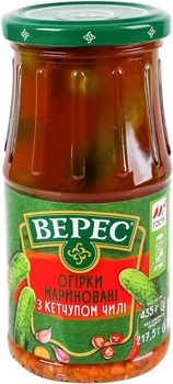 Огірки мариновані Верес з кетчупом чилі 435 г (4823105407712)