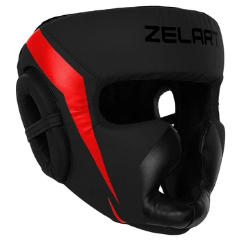 Шолом боксерський з повним захистом Zelart Fight Gear 7041 розмір M Black-Red