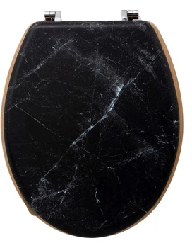 Deska sedesowa 5five Simply Smart Lea wzór marmuru regulowany rozstaw śrub Czarna (3560232550942)