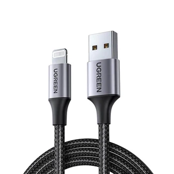 Кабель UGREEN US199 USB 2.0 AM to Lightning M 1m 2.4A Black (60156)