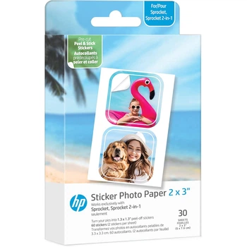 Фотопапір HP CutOut Sticker Zink 2''x3'' глянцевий самоклеючі наклейки 30 аркушів (HPIZ2X330C)