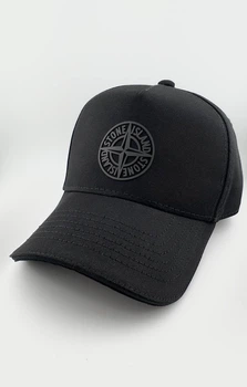 Бейсболка Тракер COTTON с резиновым патчем STONE ISLAND черного цвета M (57-58 см)