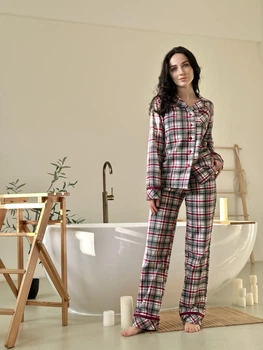 Жіноча піжама із фланелі "Ловець Снів" сорочка і штани COSY S Сірий (cosy4848864)