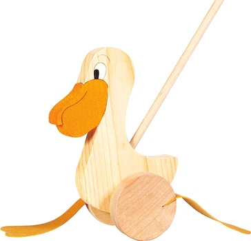 Іграшка для тягнення на шнурку Goki Пелікан дерев’яна 5299763 (4013594390064)