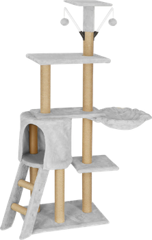 Кігтеточка для кота Springos з іграшкою 7-рівнева Сіра PA1042 (5907719457642)