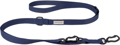 Smycz regulowana dla psów Amiplay Midnight 6 w 1 M 125 - 250 cm Granatowa (5907563317505)