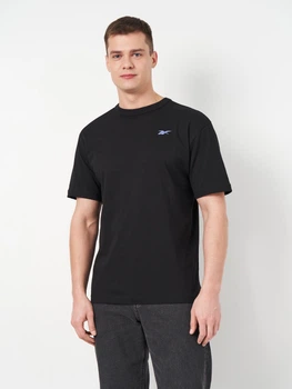 Футболка хлопковая спортивная длинная мужская Reebok 3P RI Left Chest Logo 100075816 S Черная (1200143304600)