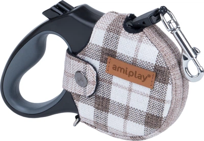 Smycz automatyczna dla psów Amiplay Infini z obudową London S 300 cm Brązowa (5907563272019)